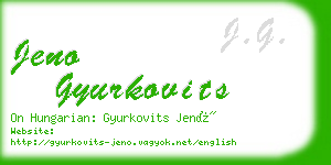 jeno gyurkovits business card